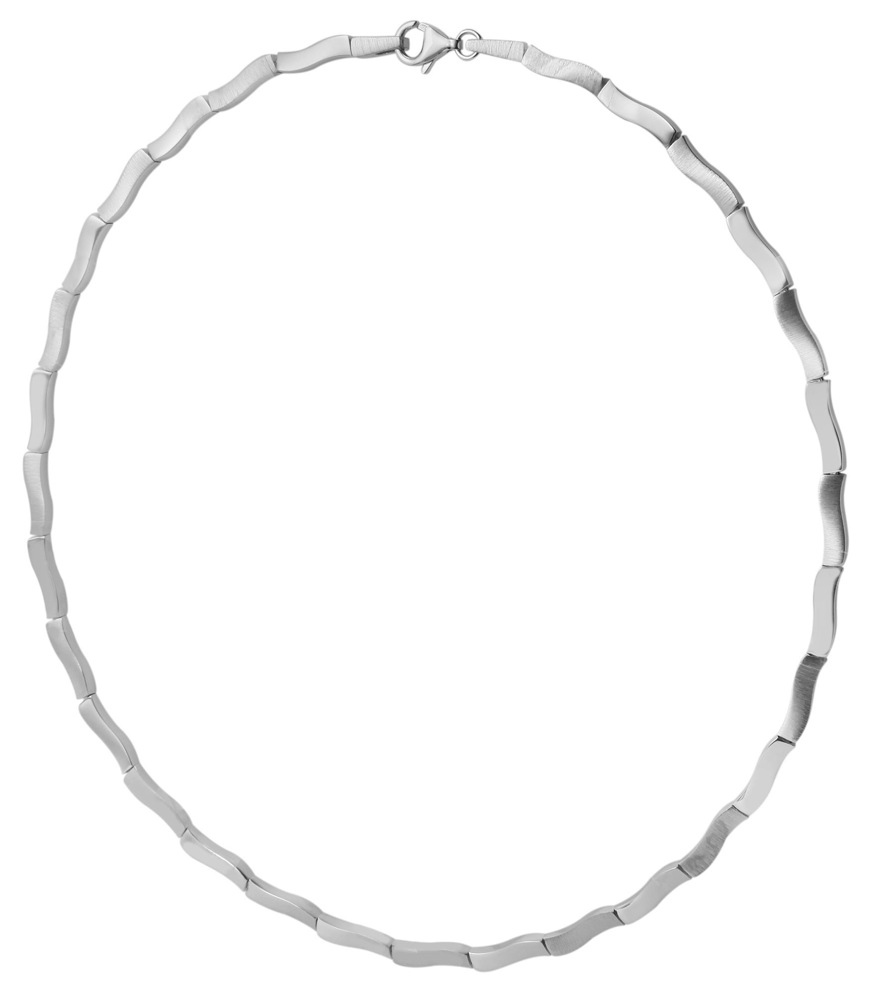 925/- Echt Silber Halskette Linnea, mattiert/poliert, 925/rhodiniert