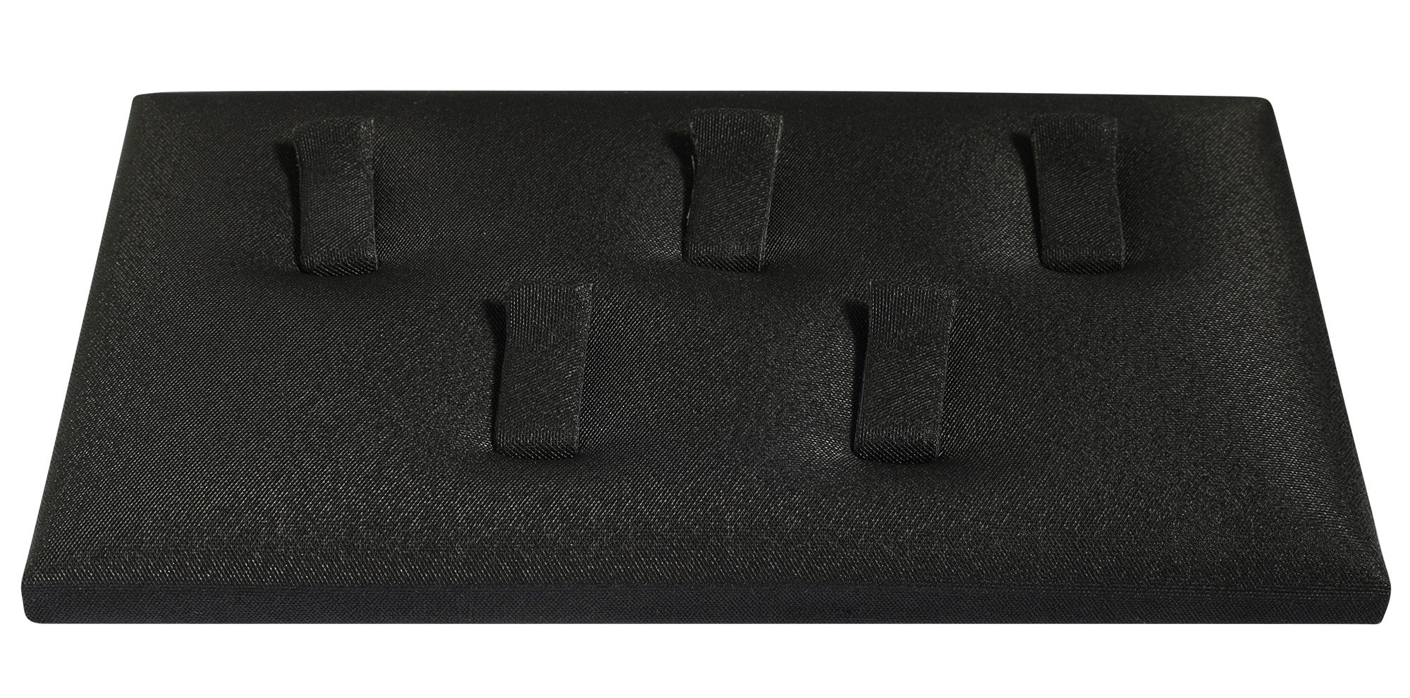 Aufsteller für 5 Ringe (Dekoserie Soft), PU-bezogen, 12 x 7 cm, schwarz
