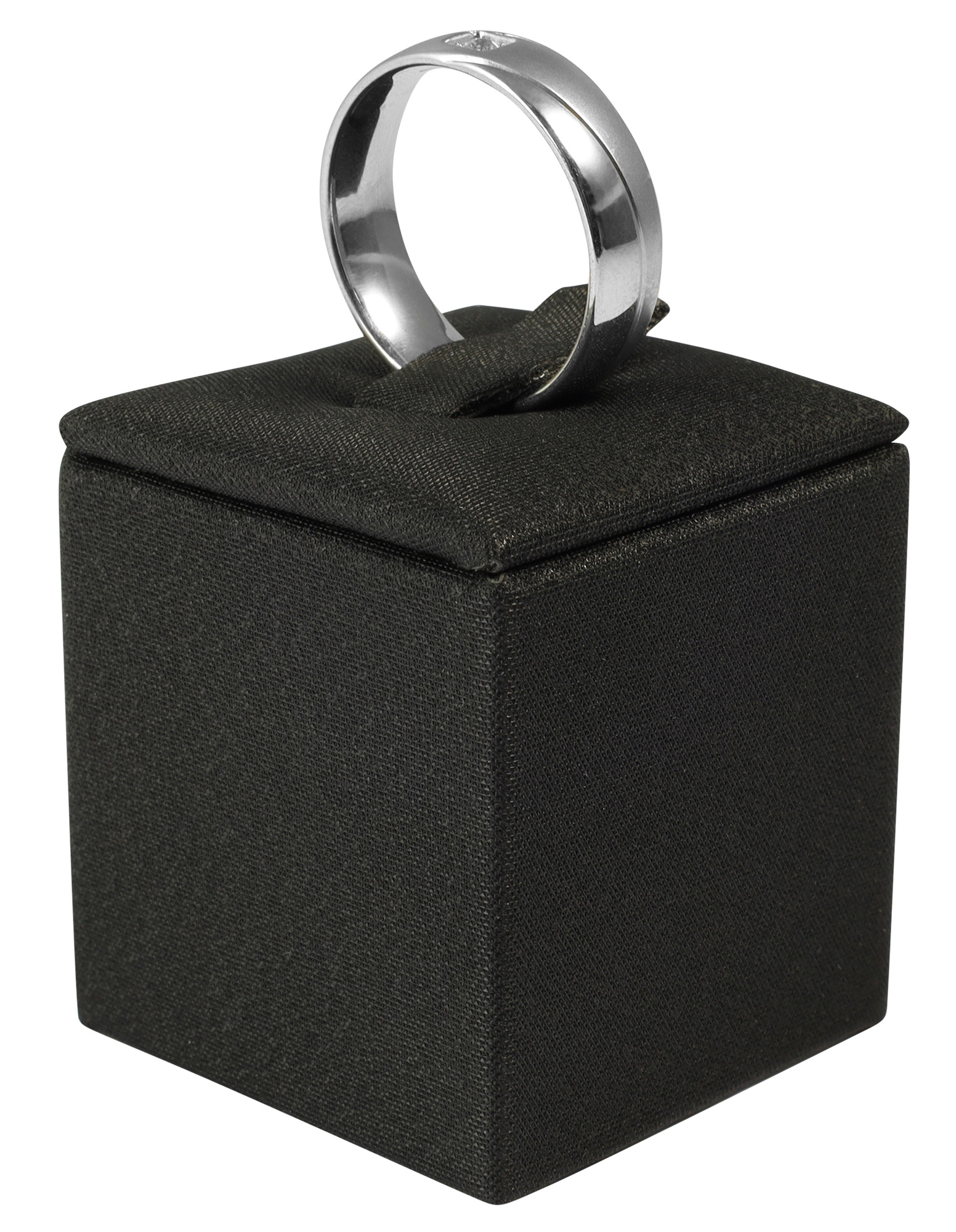 Ringaufsteller (Dekoserie Soft), PU-bezogen, Höhe 4 cm, schwarz