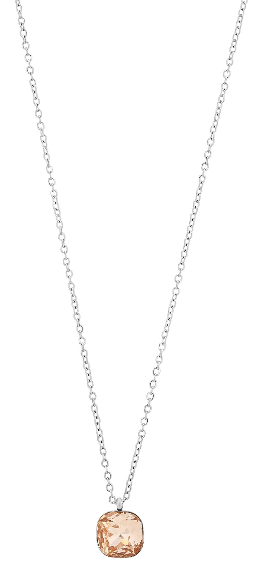 "Lia" - Schmuckset, Kette (45cm) mit Anhänger und Ohrhänger, Edelstahl, Silber + Rosè