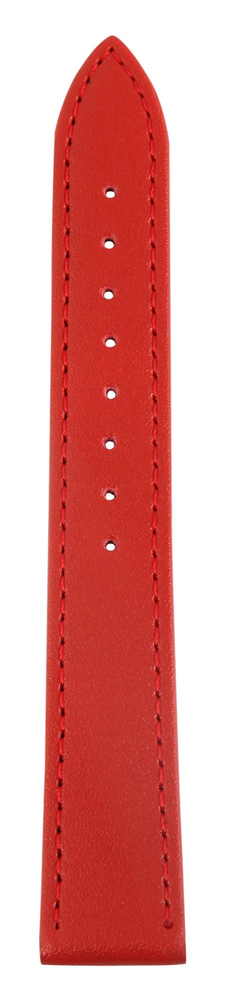 Echtlederarmband, rot, mit roter Naht, silberfarbene Dornschließe, 10 mm