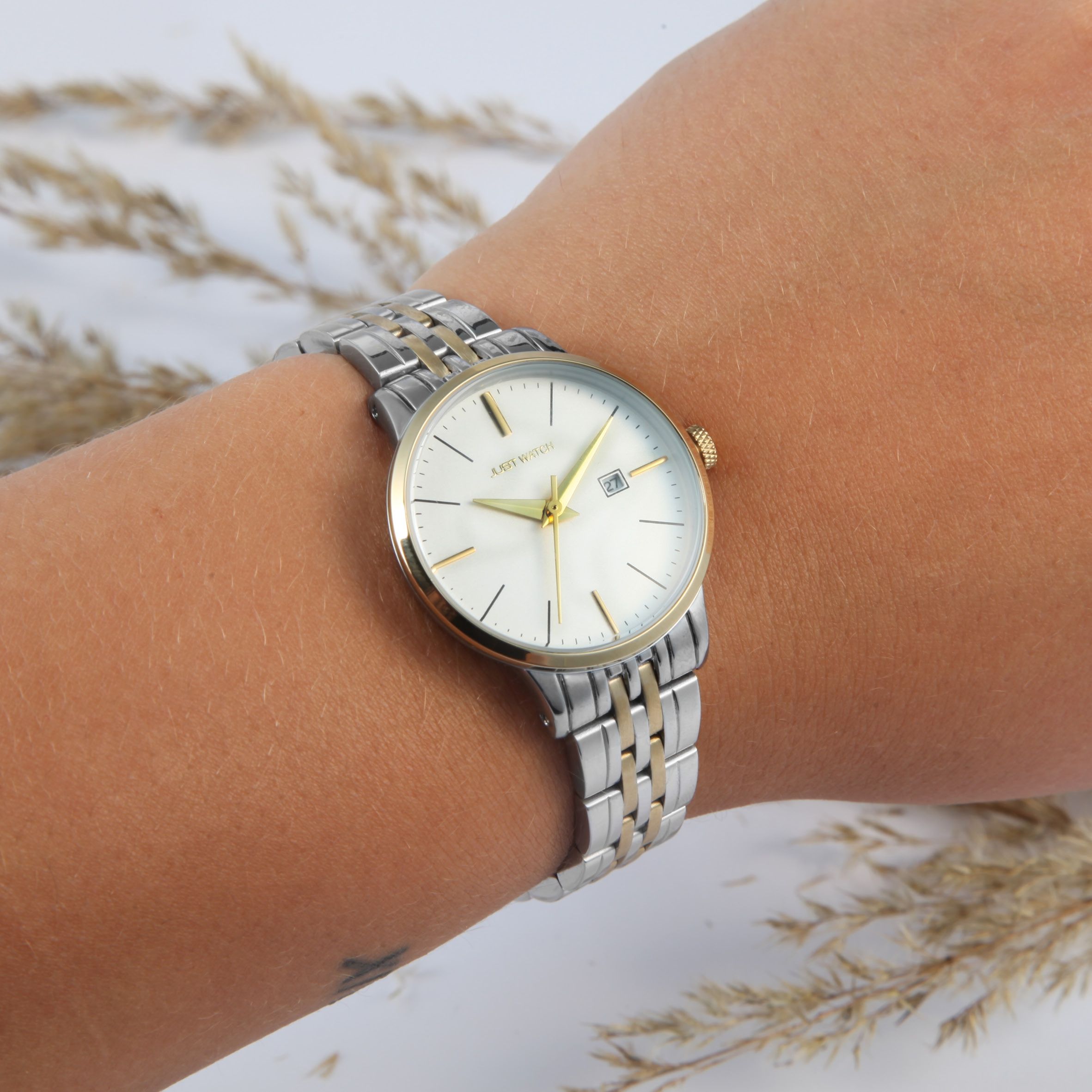 Just Watch Damenuhr "Elizabeth", Edelstahlarmband, Ø 31 mm, bicolor (silber-/ goldfarben)