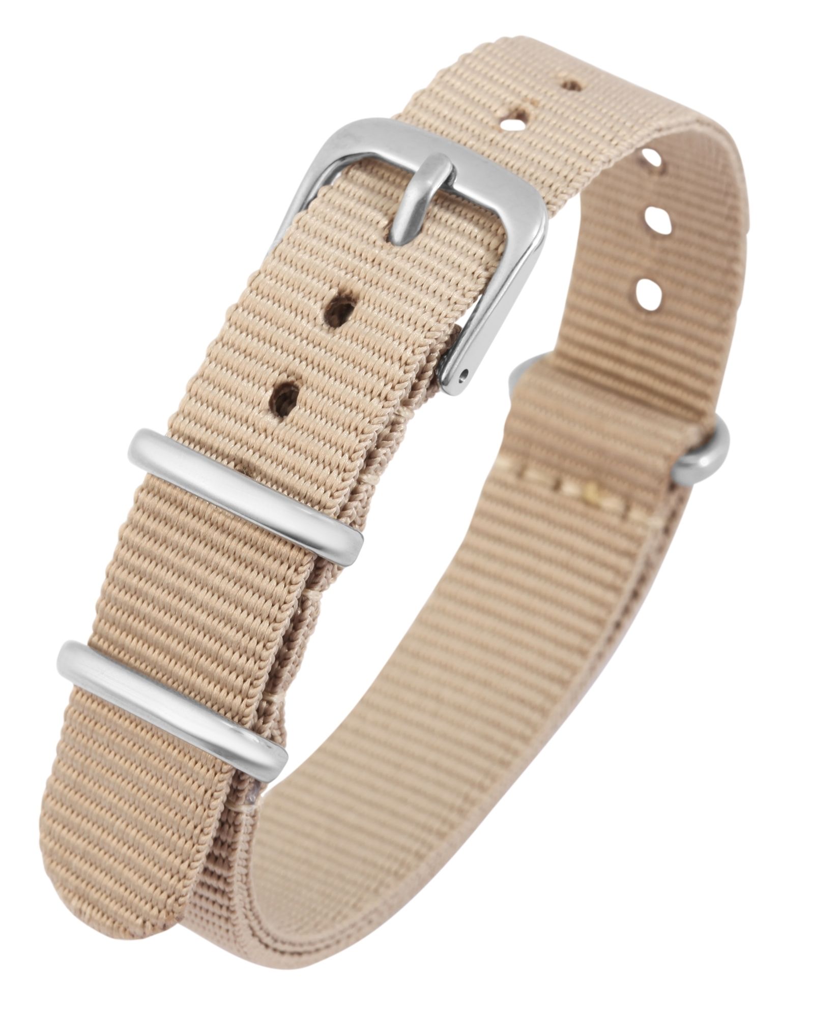 Nylon-Uhrenarmband, beige, Dornschließe, 14 mm