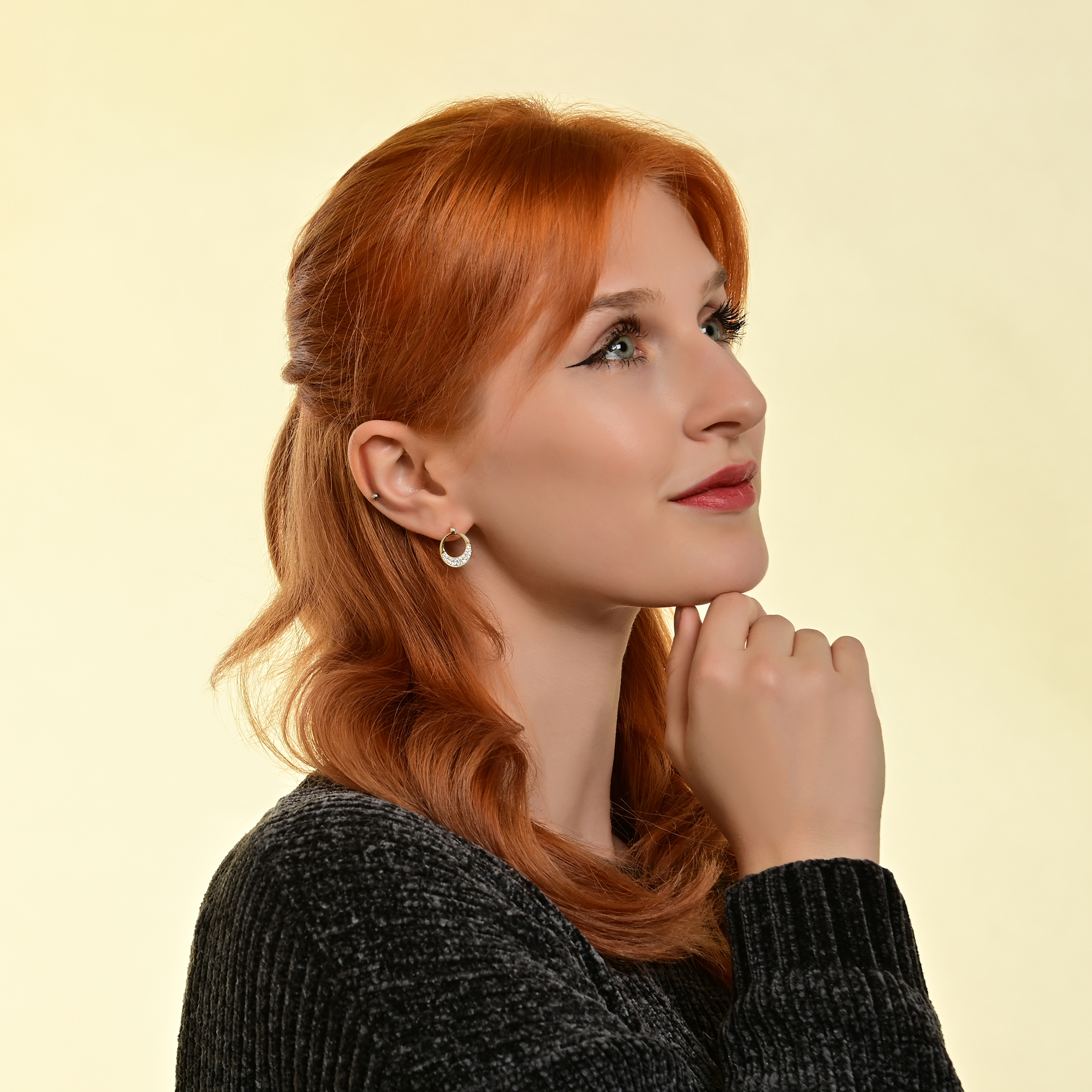 "Roxana" 925/- Echt Silber Ohrstecker mit Anhänger, vergoldet