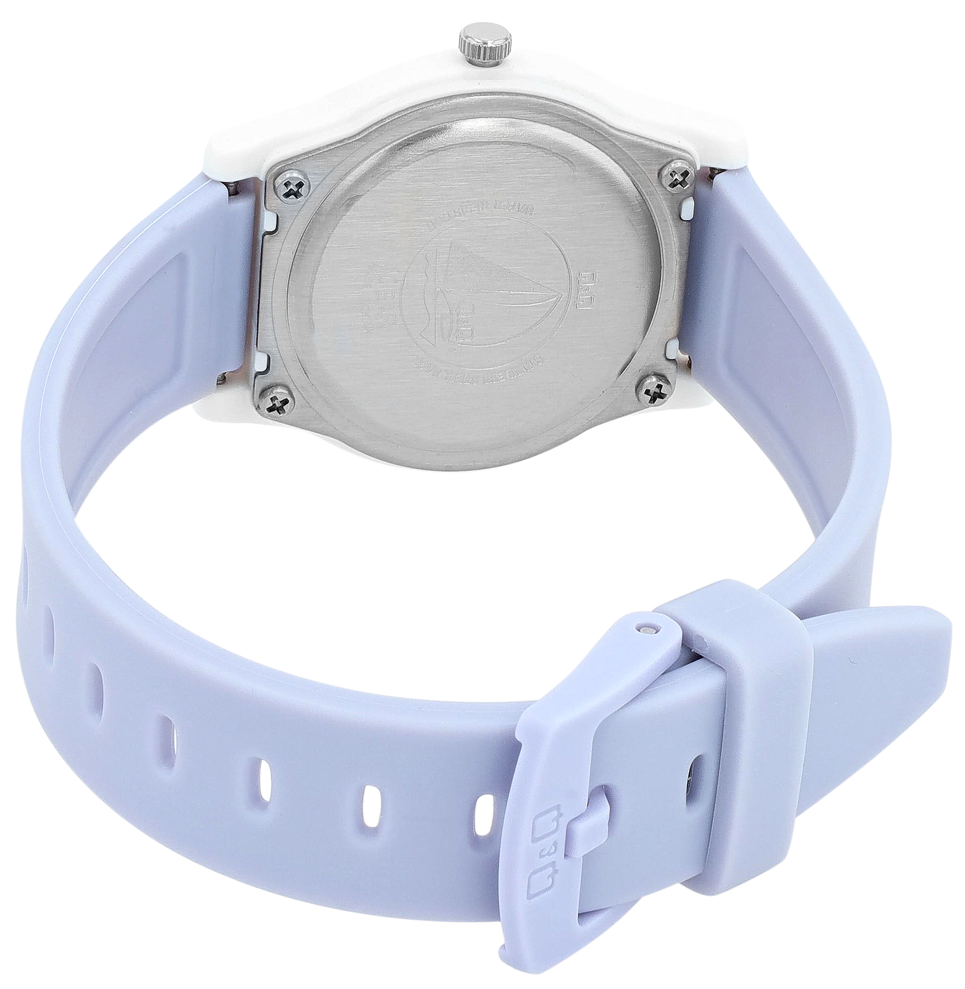 Q&Q Kinderuhr Ø 31 mm, Resinband, fliederfarben - Punktemuster