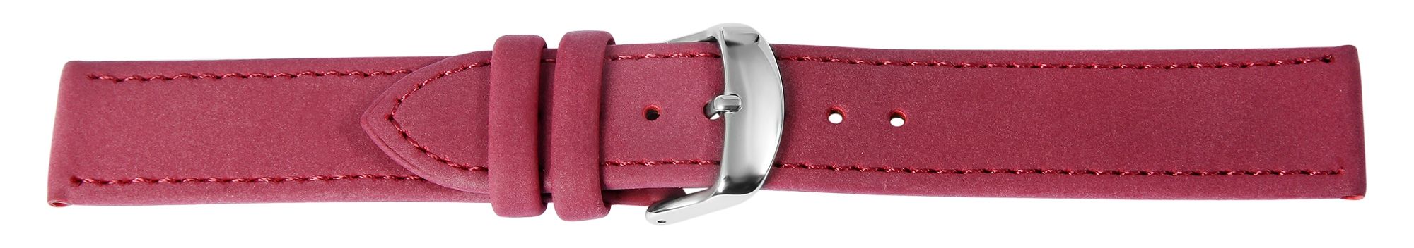 Echtleder Uhrenarmband, dunkelrot, flach, 12 mm