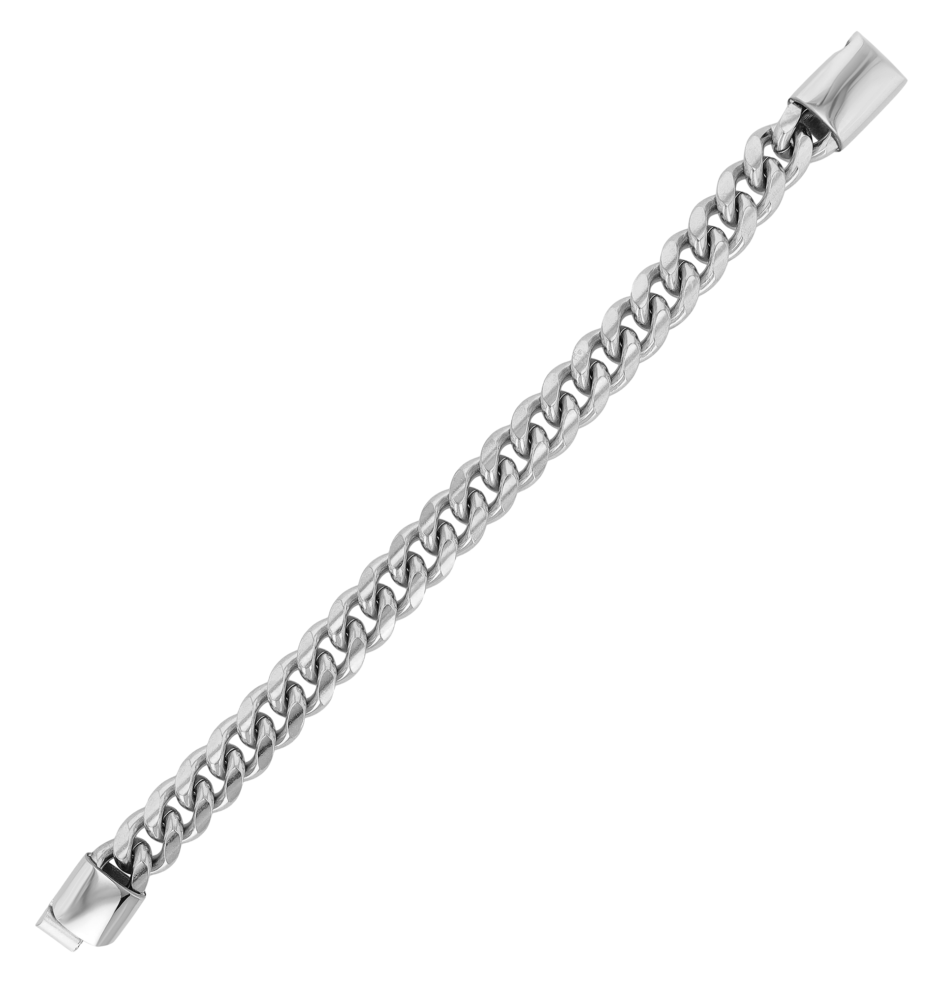 "Ole" Akzent Edelstahl Armband, Panzerarmband, 21,5 + 1 cm, silberfarben