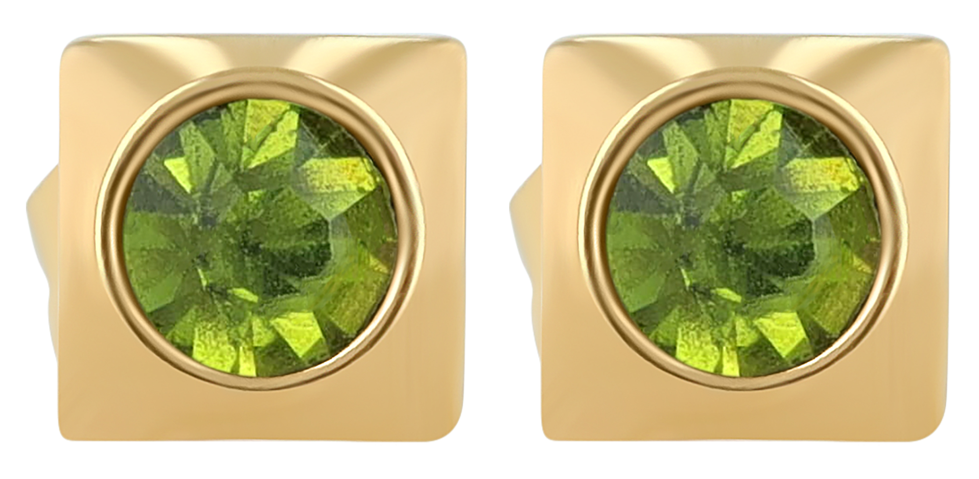"Juli", Edelstahl Ohrstecker, Similibesatz, goldfarben