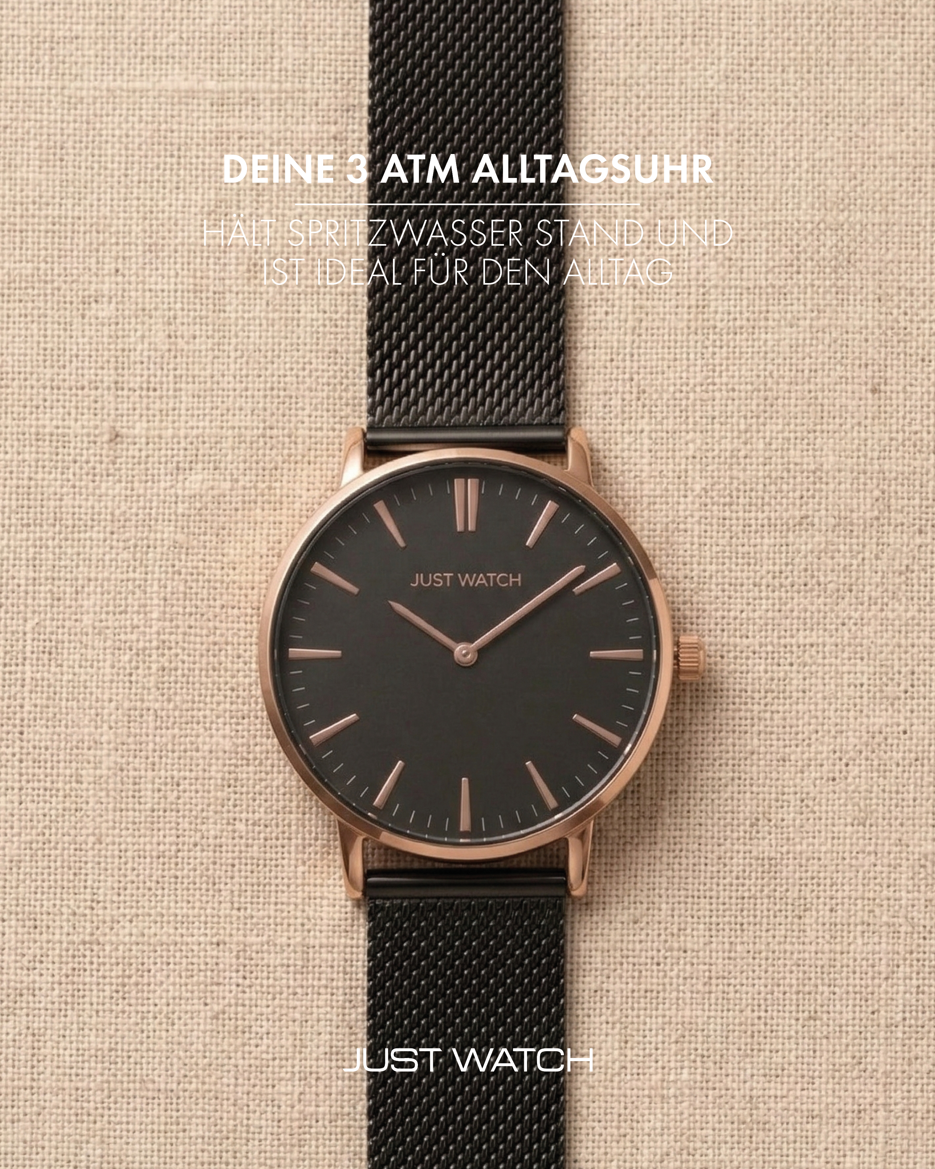 Just Watch analoge 2-Zeiger Unisex-Armbanduhr