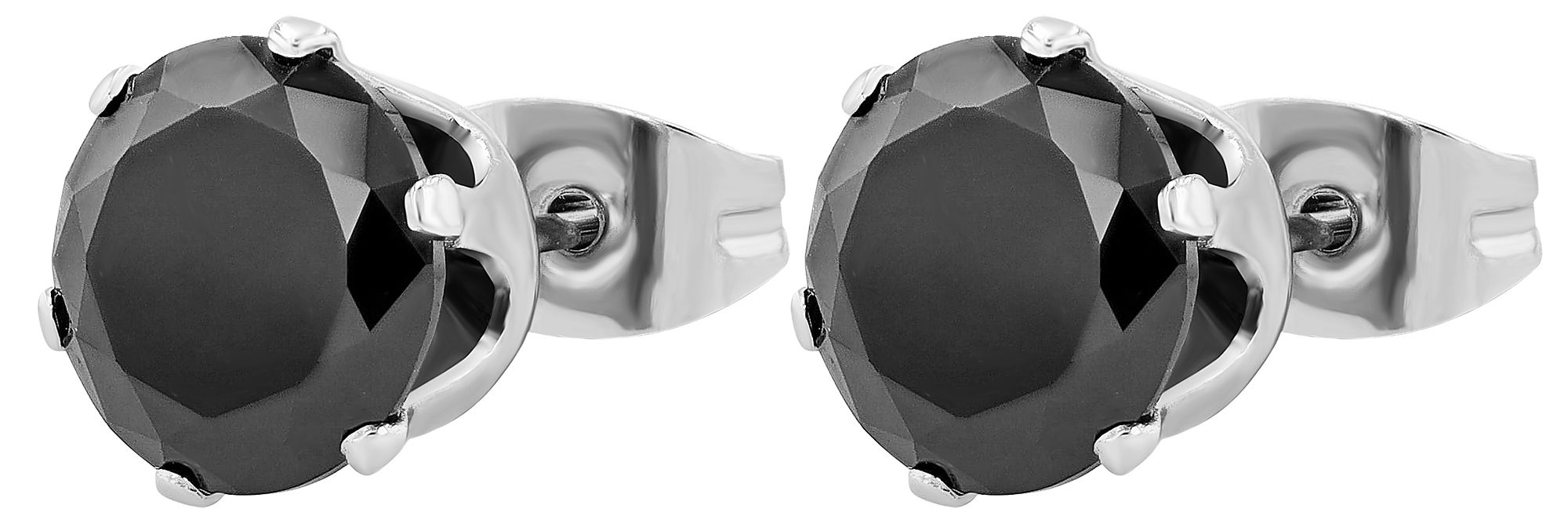 Akzent Ohrstecker "Jule" aus Edelstahl, runder Zirkoniabesatz, Ø 8 mm