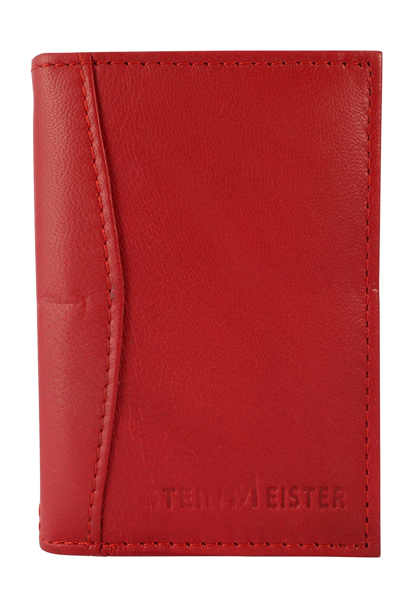 Steinmeister Kartenetui aus Echtleder, Hochformat, rot