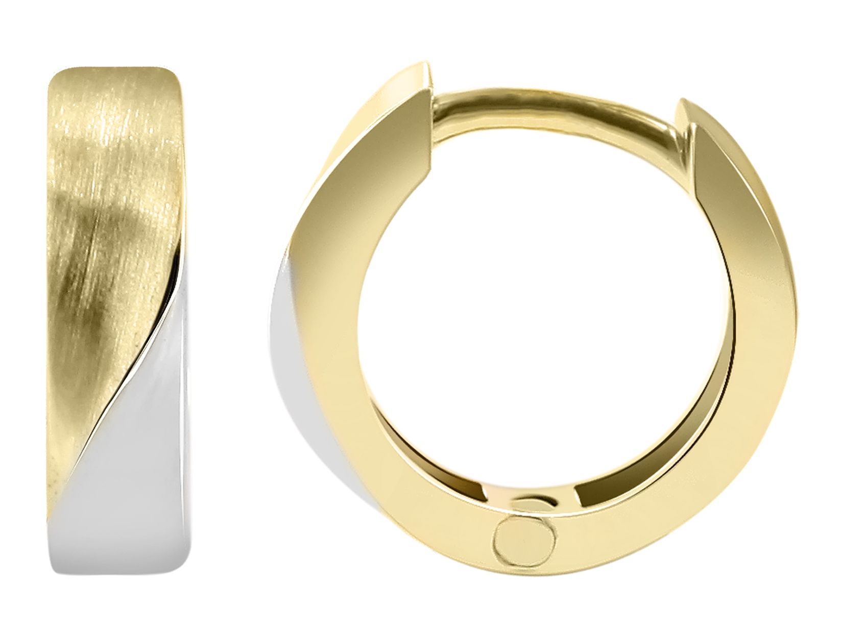 Gold Klapp-Creolen, 375er 9 Karat, bicolor