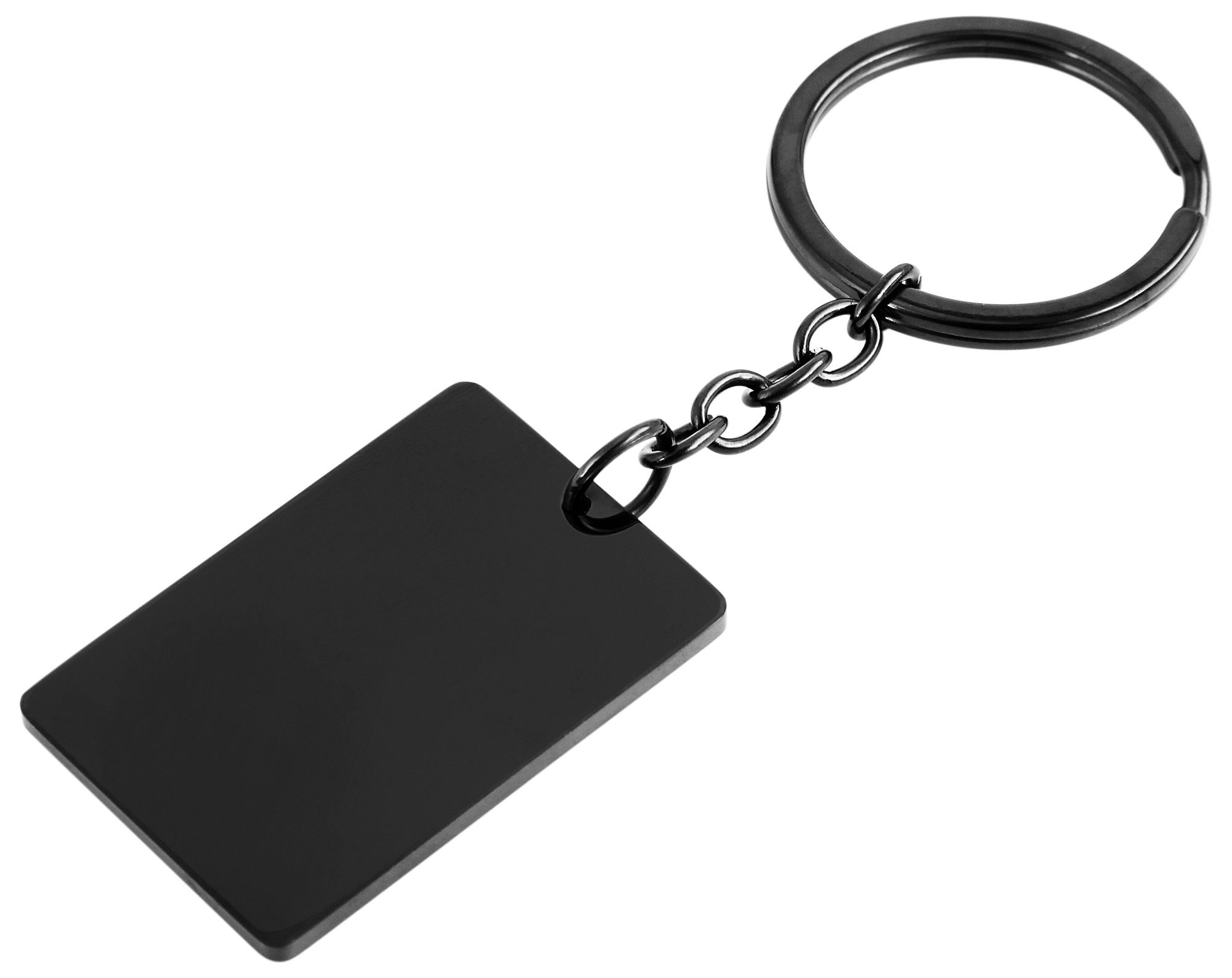 Akzent Edelstahl Schlüsselanhänger mit Gravurplatte, IP black