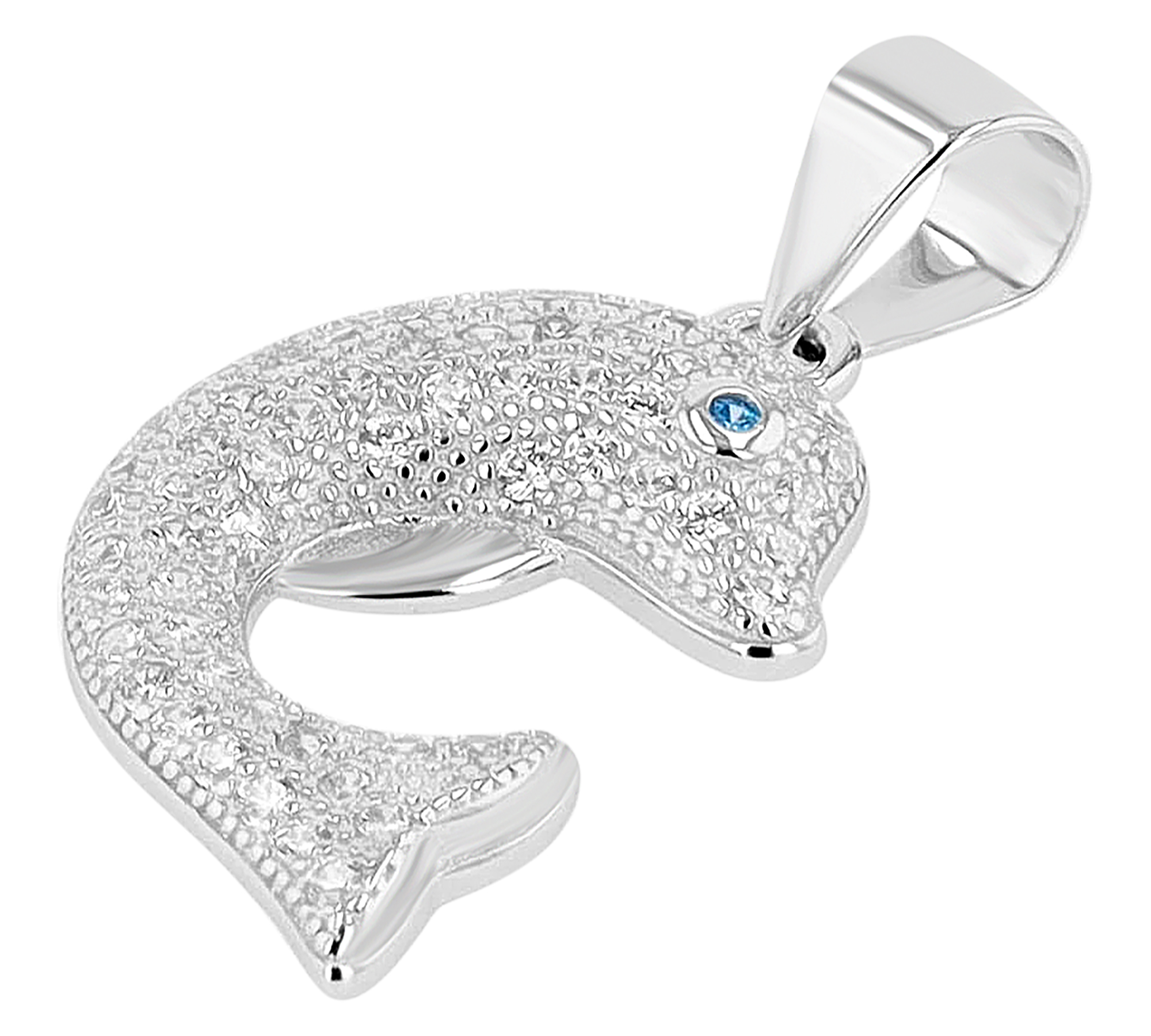 "Finna", 925/- Echt Silber Anhänger Delfin mit Zirkonia, Kinder, silberfarben rhodiniert