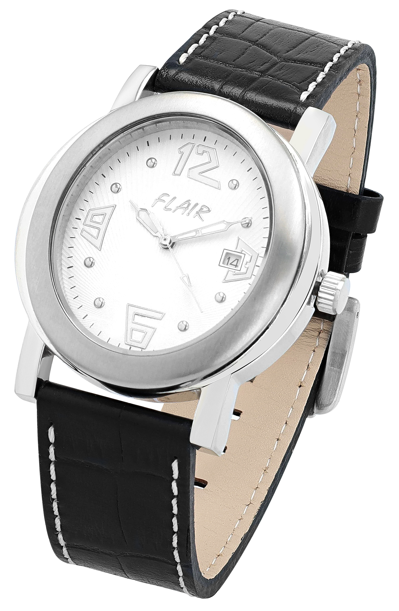 Flair Herrenuhr mit Echtlederarmband Koroko-Optik
