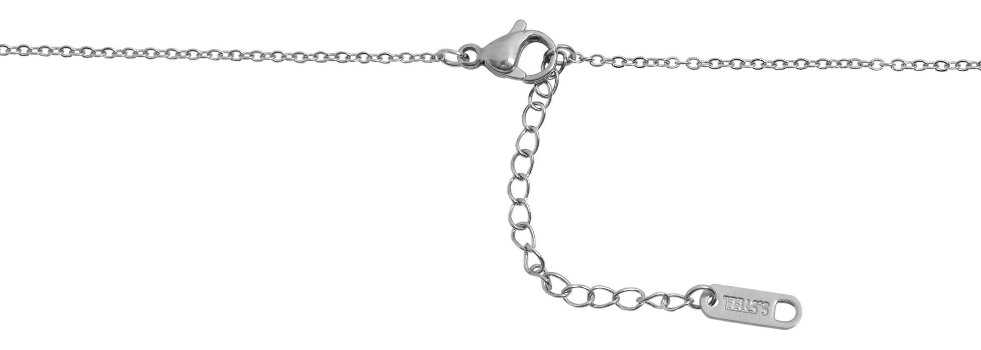 "Allesia" Edelstahl Kette (43+5 cm) mit Anhänger - Herz, Simili, silberfarben