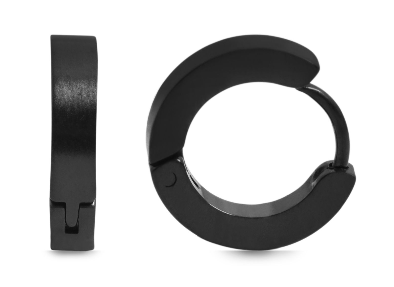 "Inu", Edelstahl Unisex-Creolen, Ø 9mm/ 3mm, schwarz