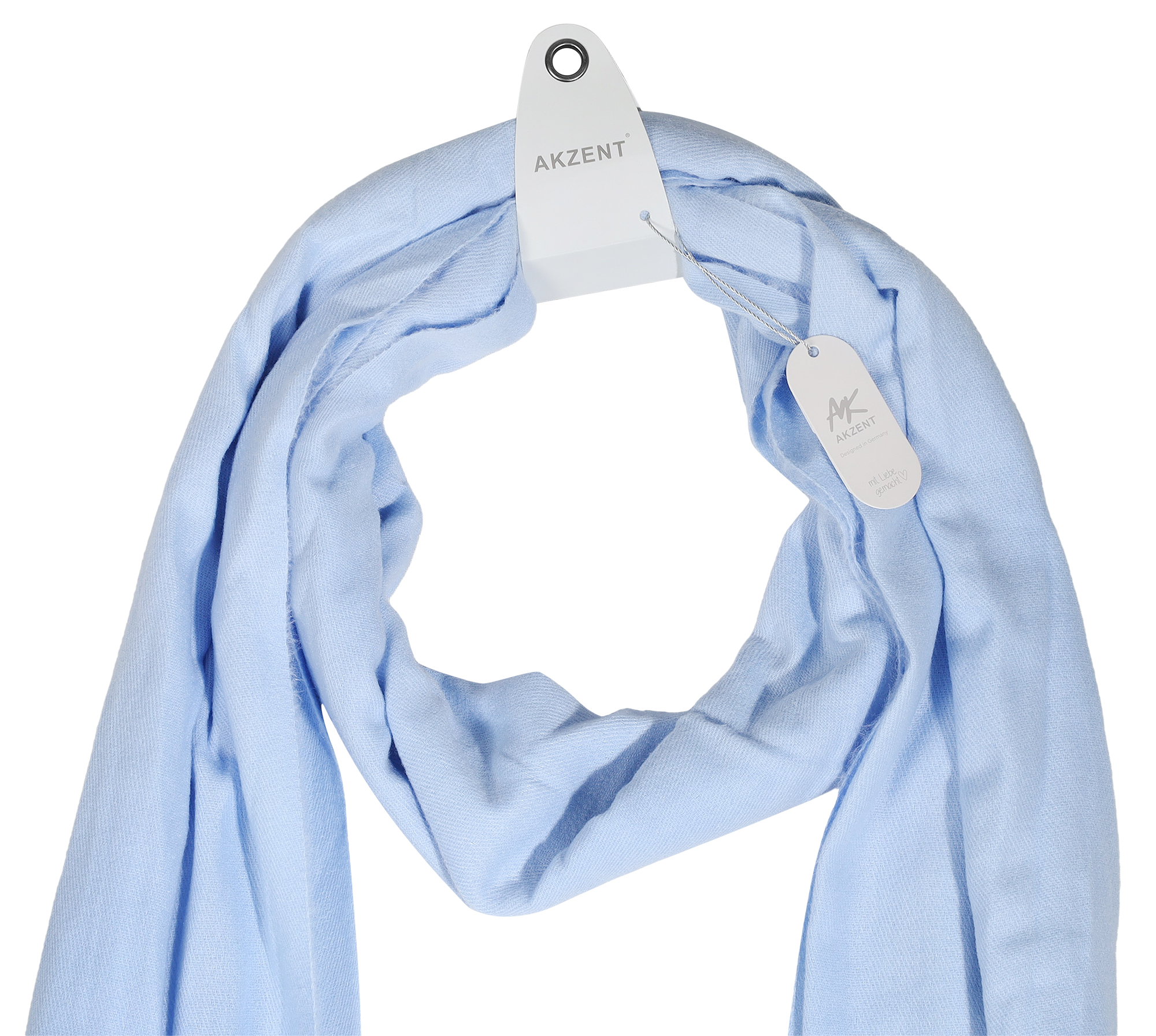 Winterschal, unifarben Hellblau, 100% Viskose, VE 4
