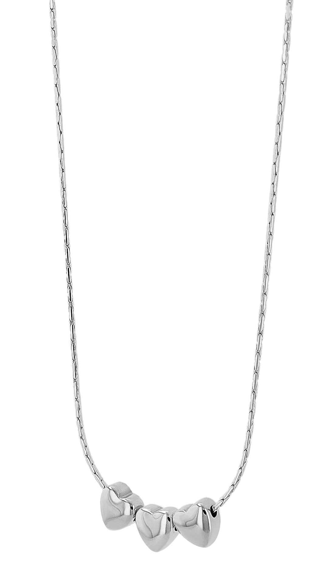 "Shenmi" Edelstahlkette mit Anhänger, Herz , 41 + 5 cm