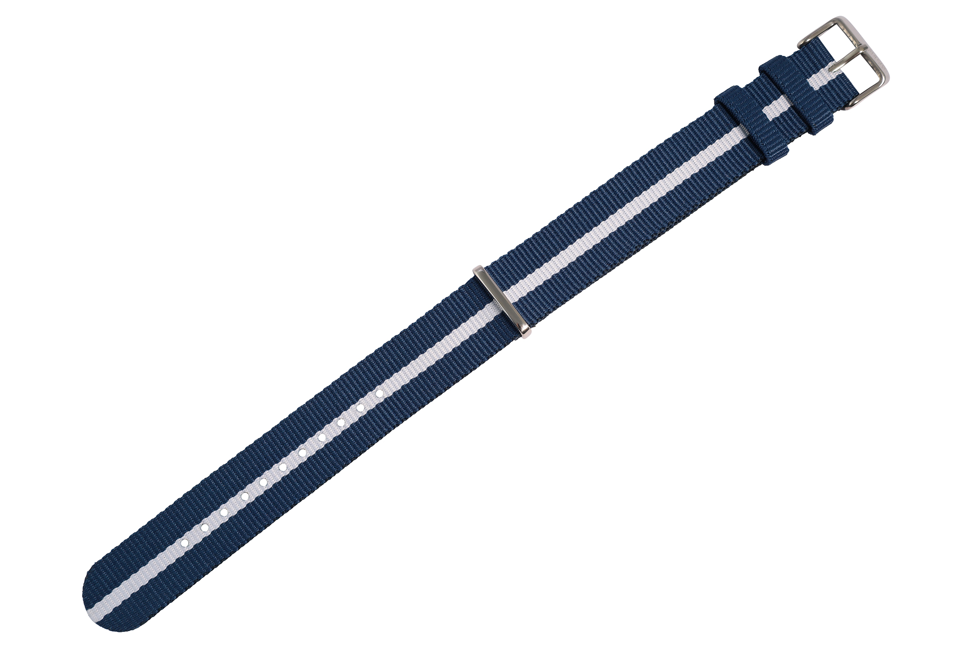 Moderno Milano - Nylon-NATO-Band, 20 mm (blau/ weiß)