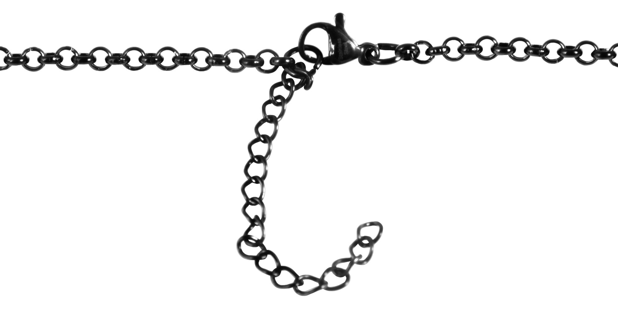 Akzent Erbskette, Edelstahl, schwarz, 40 cm