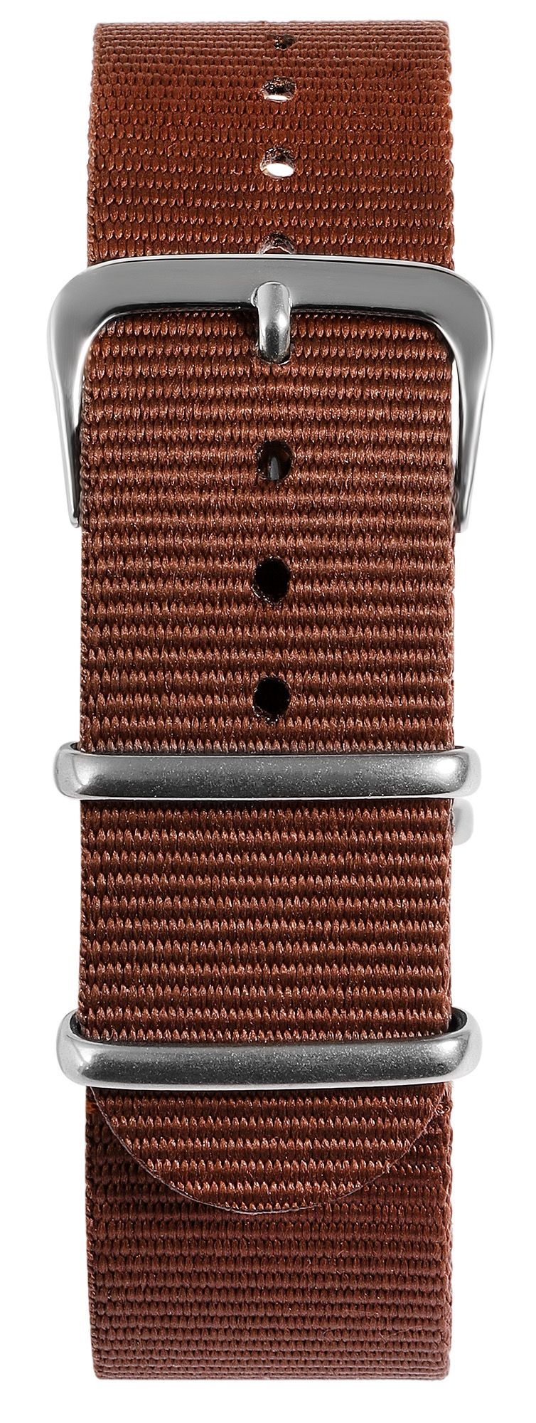 Nylon-Uhrenarmband, dunkelbraun, Dornschließe, 22 mm
