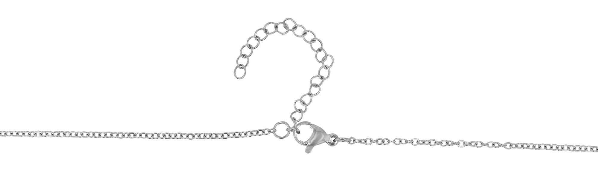 "Tabea" Edelstahlkette mit Gravurplatte, 43+5cm, silberfarben