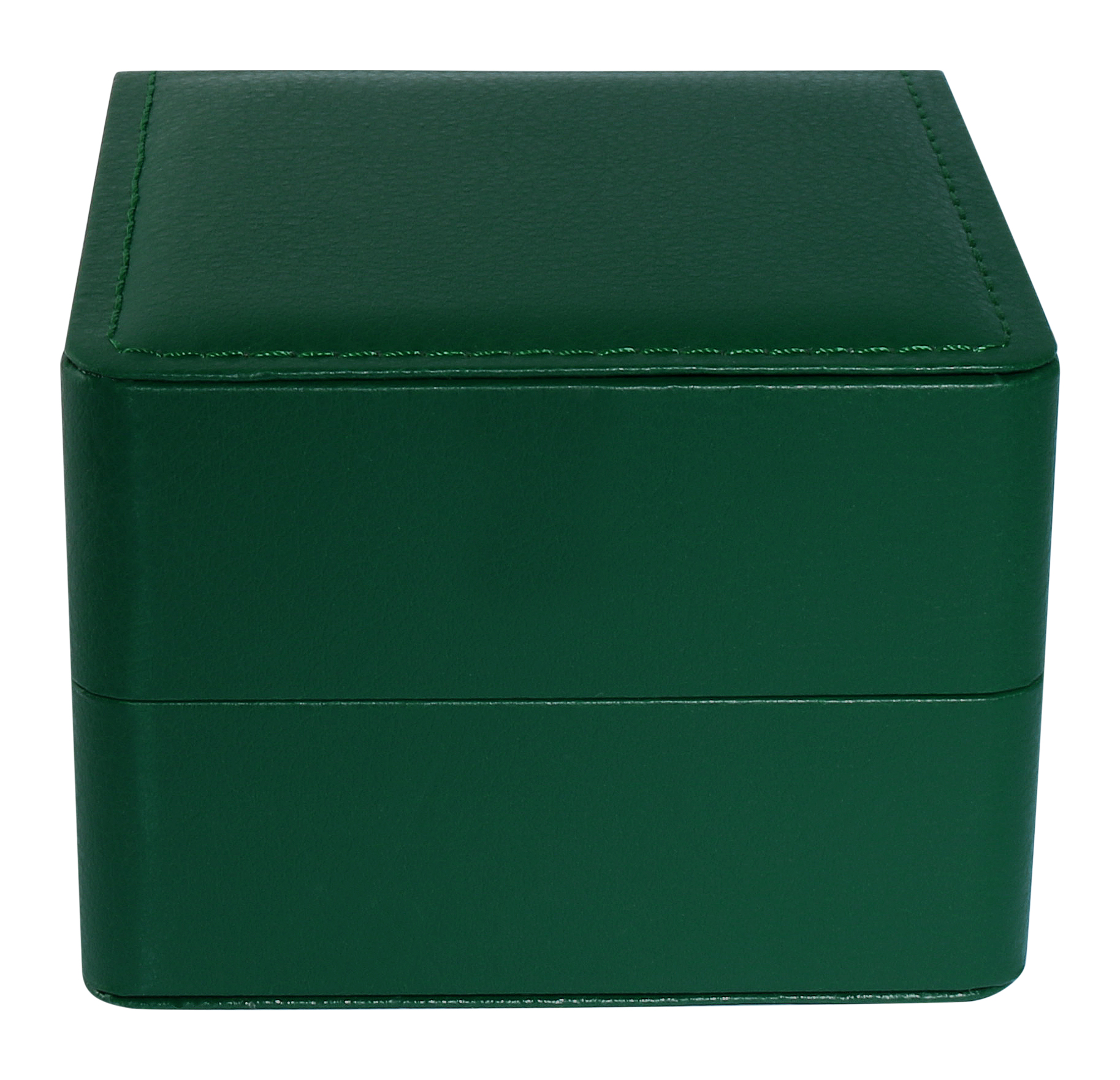 Uhrenbox, aufklappbar mit Kissen, Lederimitat, 11 x 10 x 7,3 cm, grün