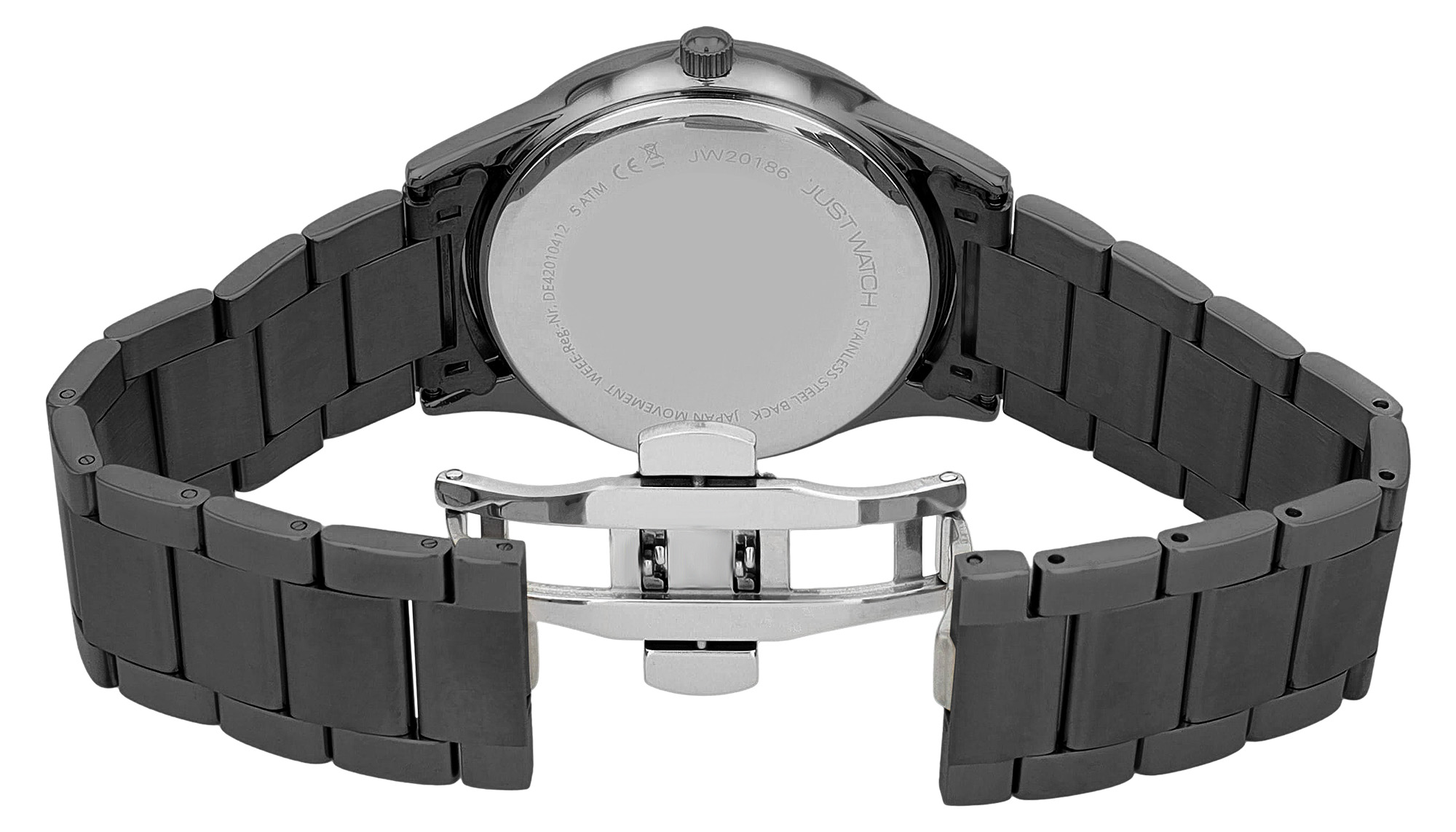 Just Watch Herrenuhr "Alvar" mit Edelstahl Gliederarmband, Datumsanzeige, Ø 43 mm, 5 ATM, blau/schwarz