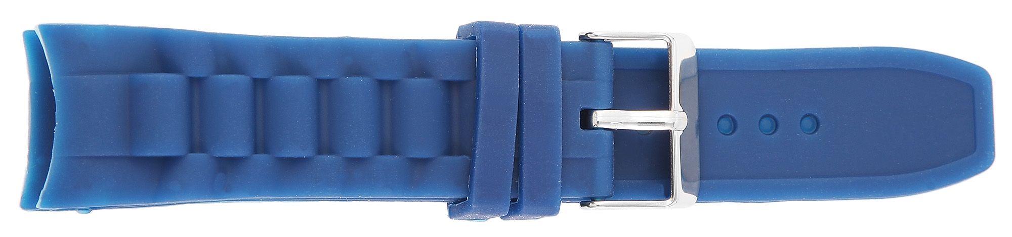 Basic Silikon Armband in blau, glatt, flach, 22 mm