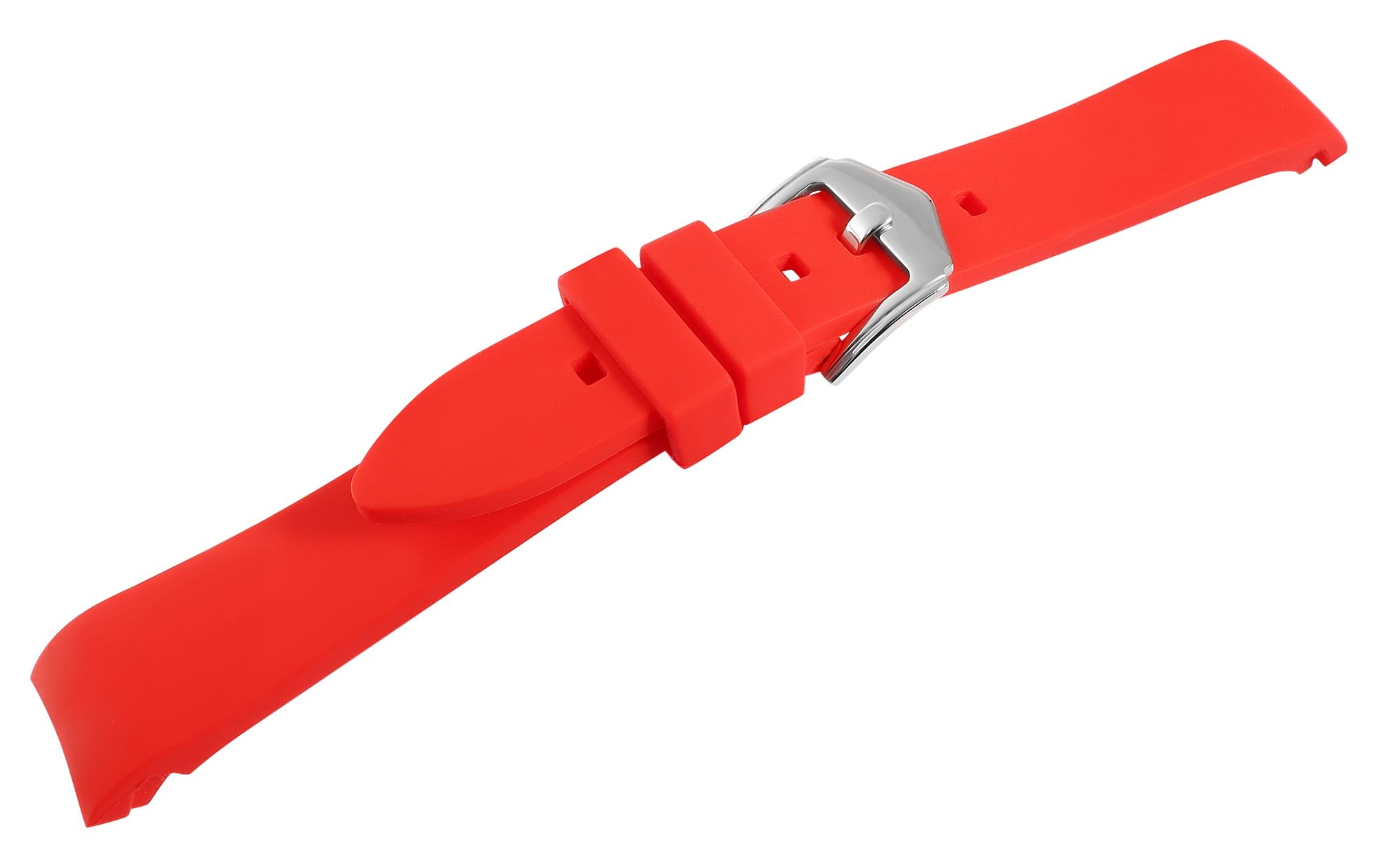 Silikon Uhrenarmband, Dornschließe, rot, 18 mm