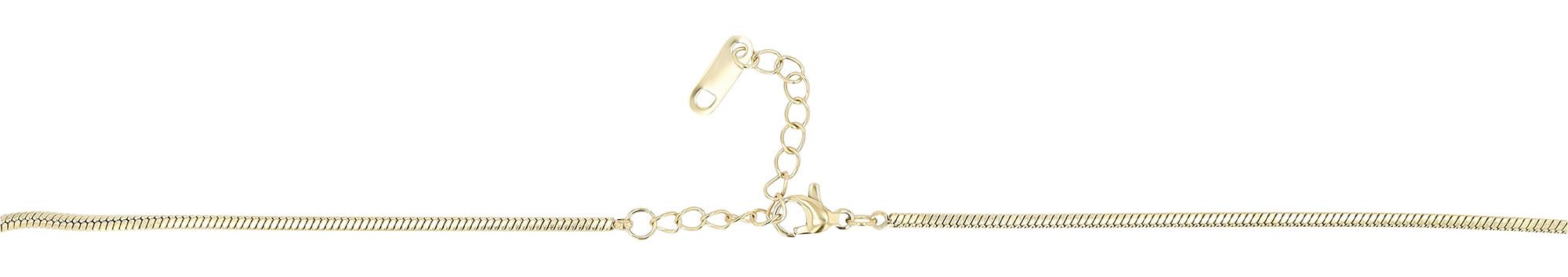 Akzent Schlangenkette, vierkant, Edelstahl, Gravuranhänger, 45+5 cm, goldfarben