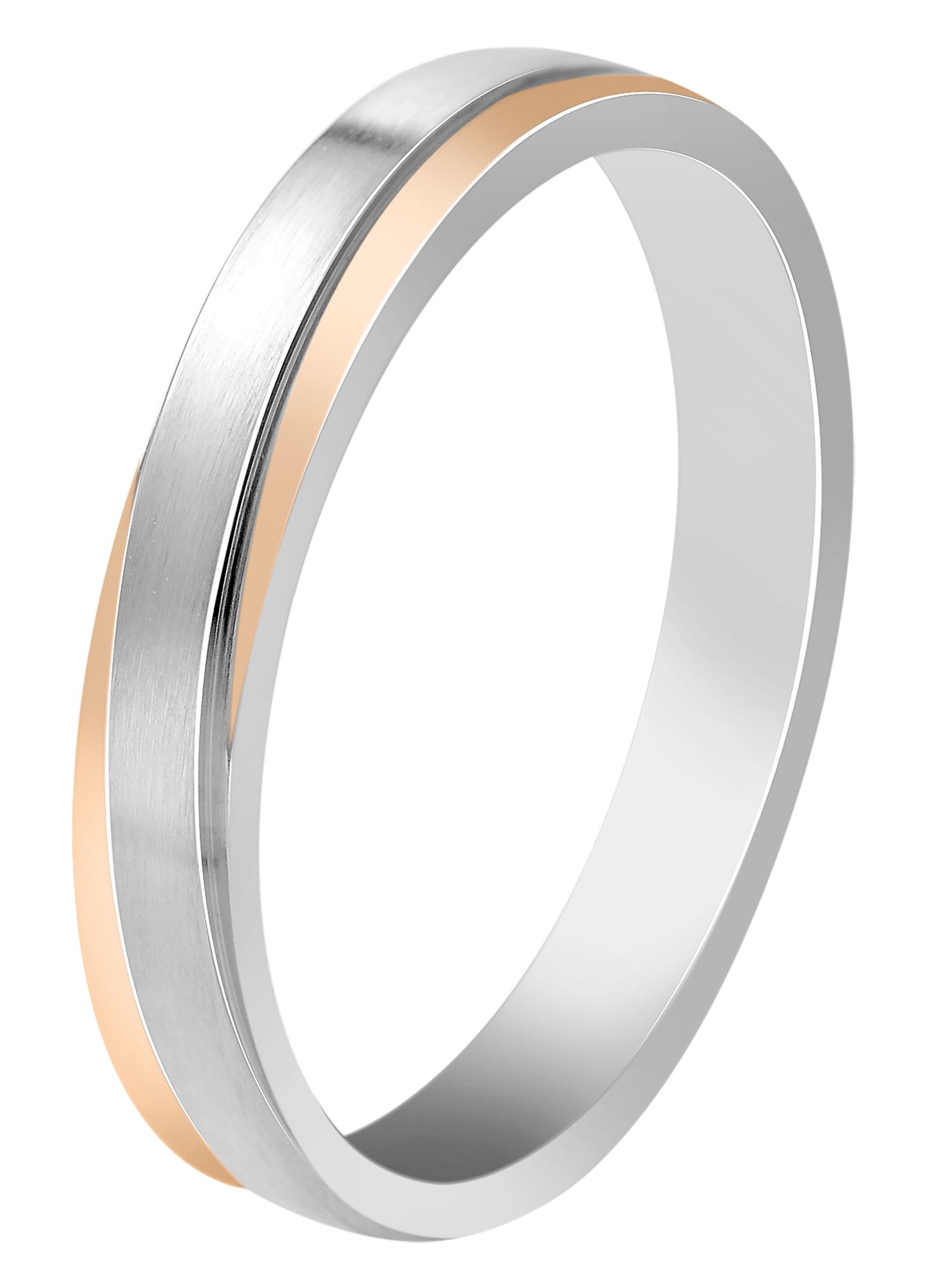 "Unity of Two" Herren-Partnerring Gr 68, Edelstahl, bicolor