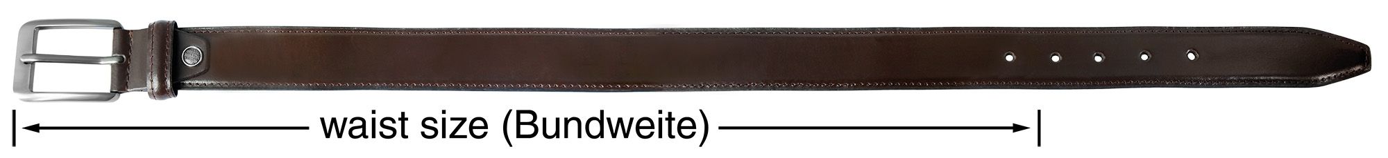 Leonardo Verrelli Echtleder Gürtel, kürzbar, dunkelbraun, 100 cm