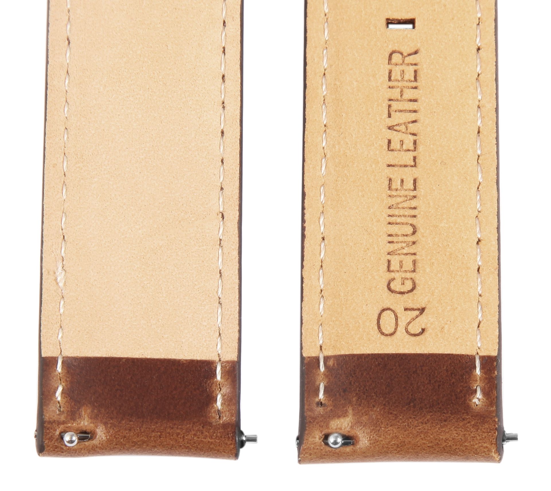 Echtleder Uhrenarmband (Quick-Release), braun, 18 mm