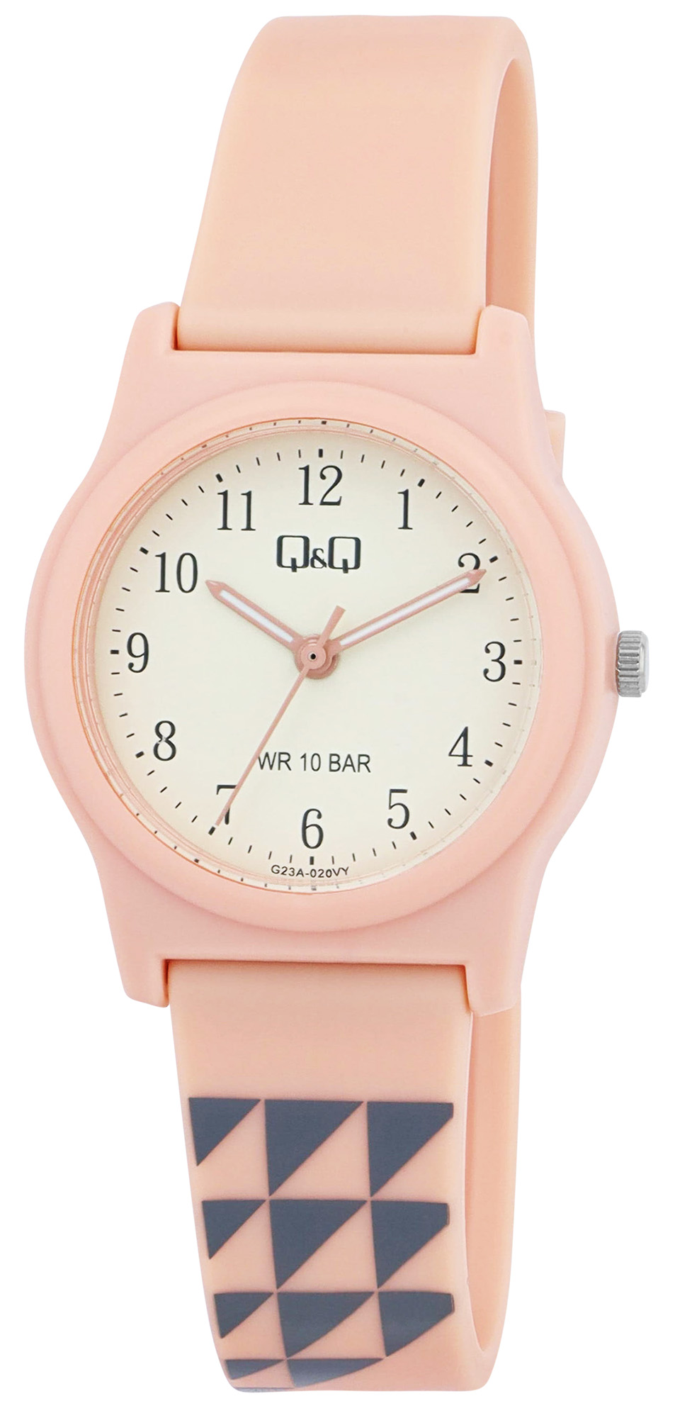 Q&Q Kinderuhr Ø 31 mm, Resinband, Peach (rosa) - Muster
