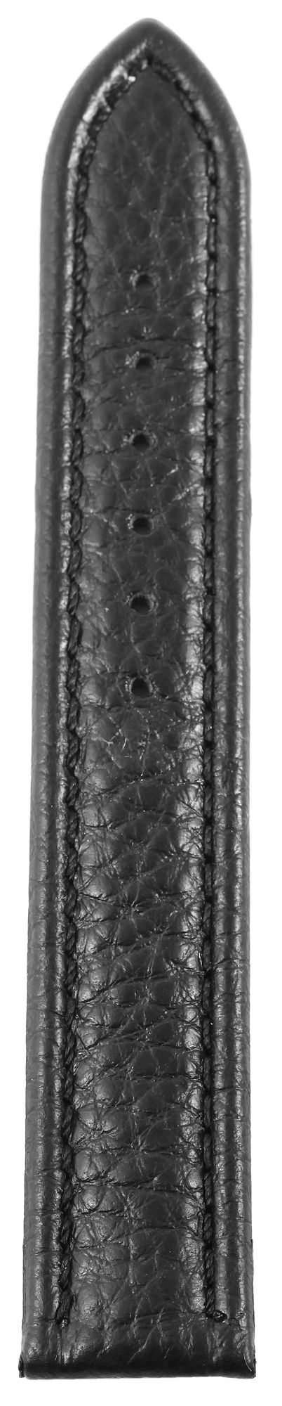 Echtleder-Uhrenarmband, schwarz, Faltschließe, 16 mm