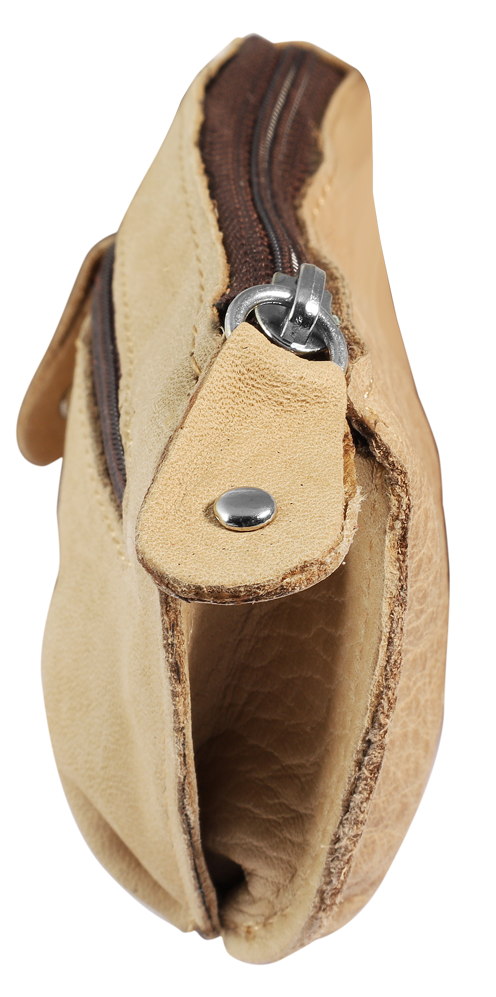 Excellanc Schlüsselbeutel aus Echtleder, beige