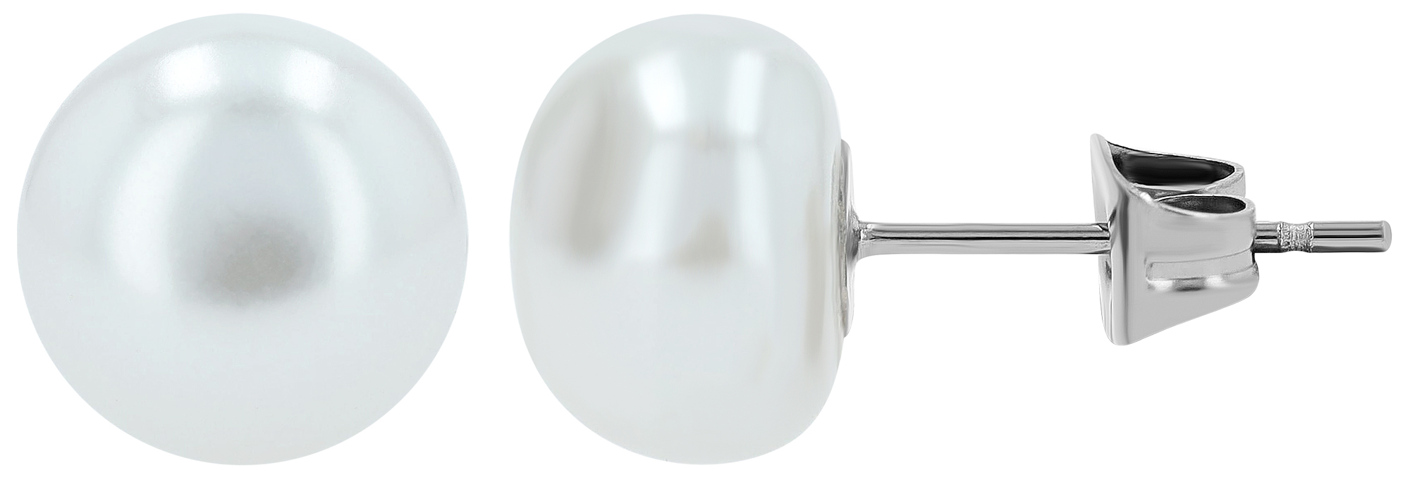 "Irmi" Edelstahl Perlen-Ohrstecker (Imitationsperle), Ø 10 mm