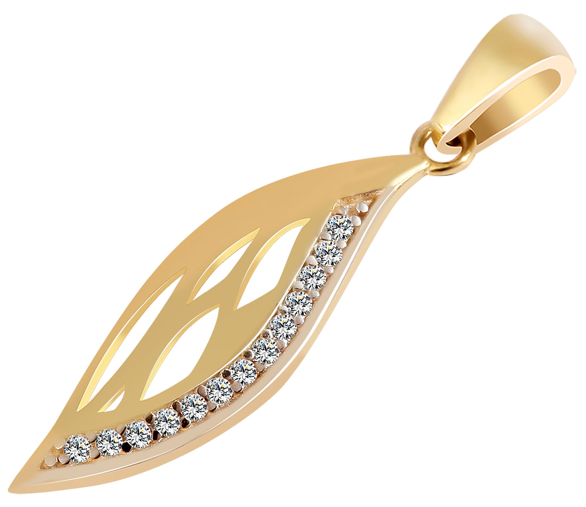 333/- Gold Anhänger "Aurelie" ohne Kette mit Zirkoniabesatz, 8 Karat, Gelbgold