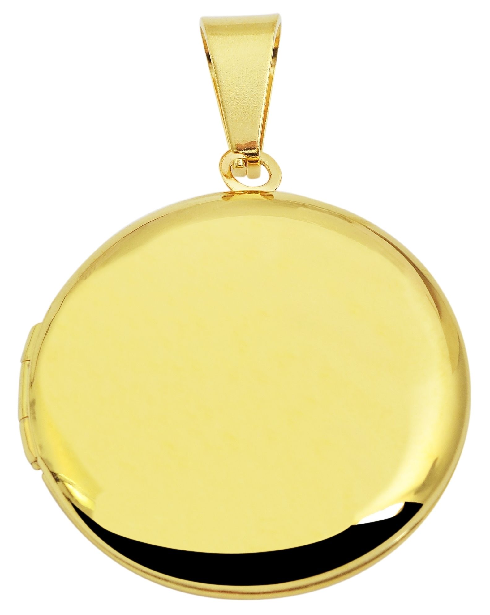 "Mael" Medaillon Edelstahlanhänger, rund, goldfarben