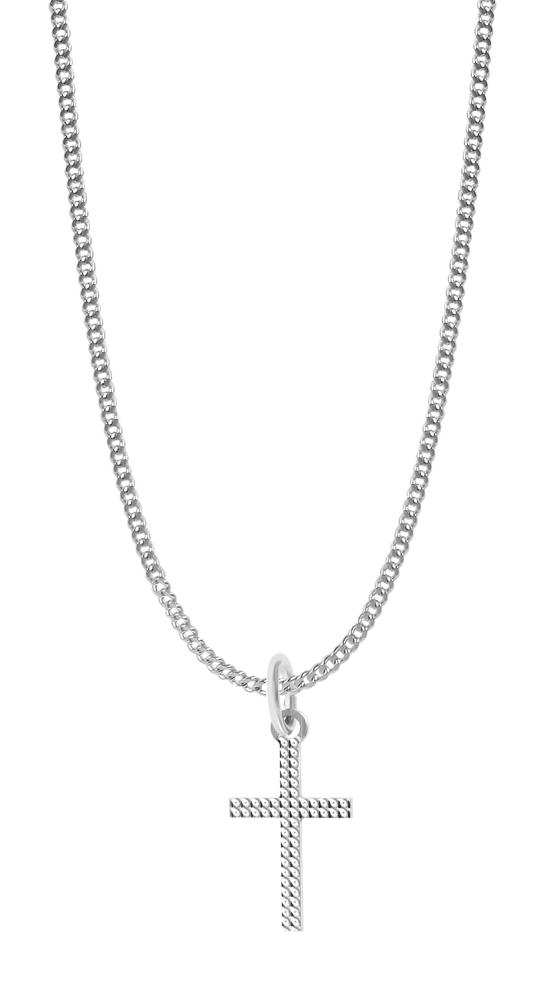 "Filal" 925/- Echt Silber Anhänger, Kreuz mit Struktur, rhodiniert