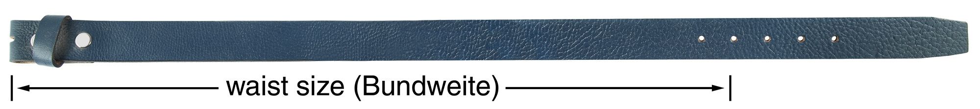 Leonardo Verrelli Echtleder Gürtel für Wechselschnallen, blau, 100 cm
