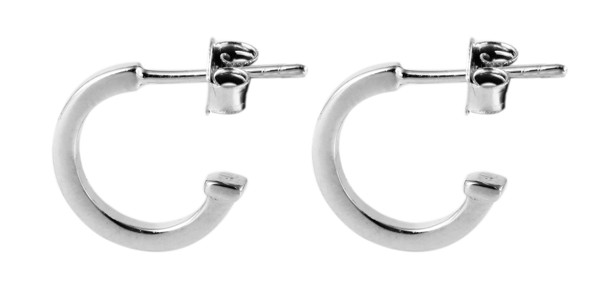 925/- Echt Silber Ohrstecker "Darja" halbrund, 925/rhodiniert