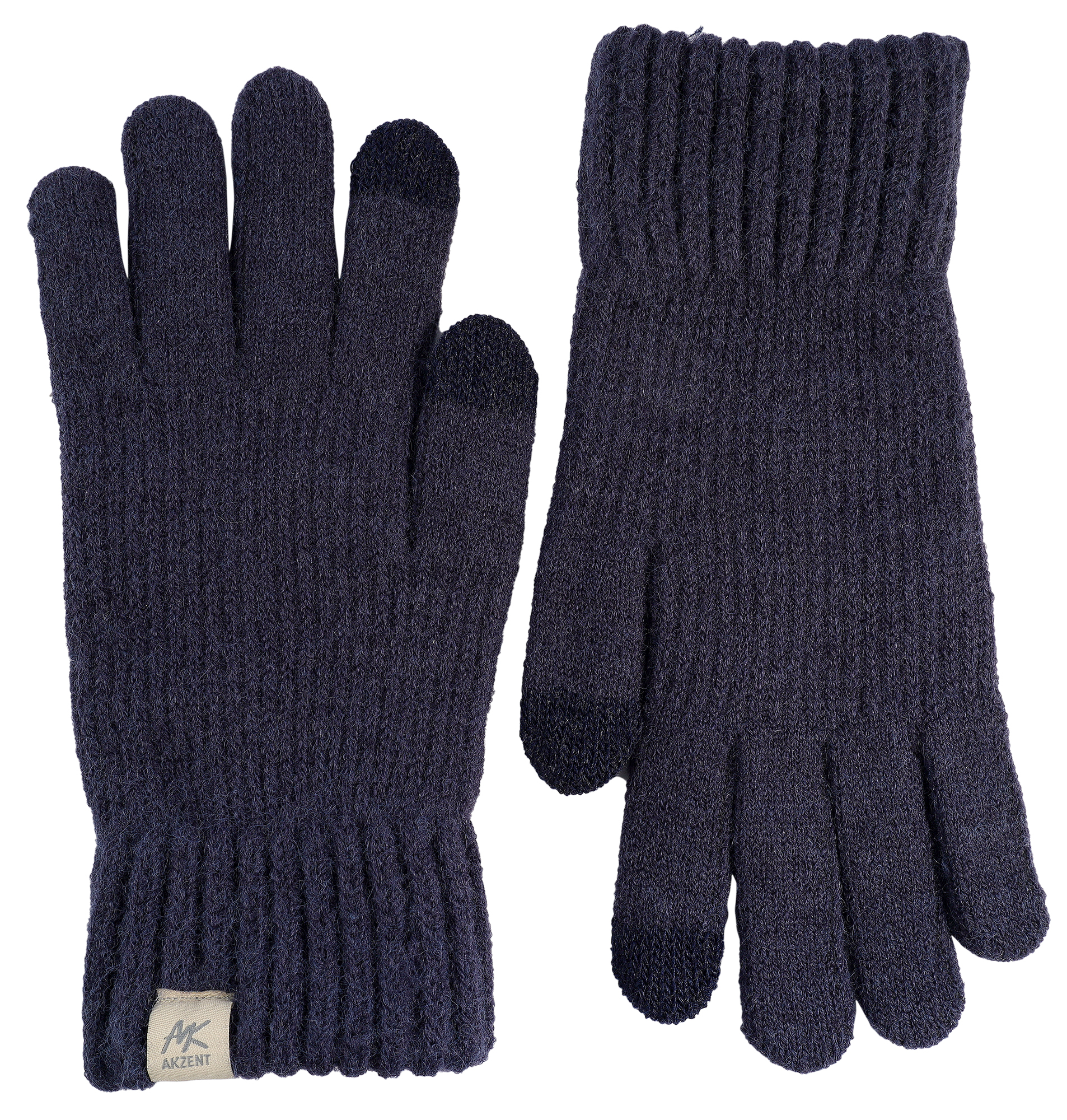 Herren-Handschuhe, Gr L, blau, Touch-Finger, 100% Polyester, VE-4