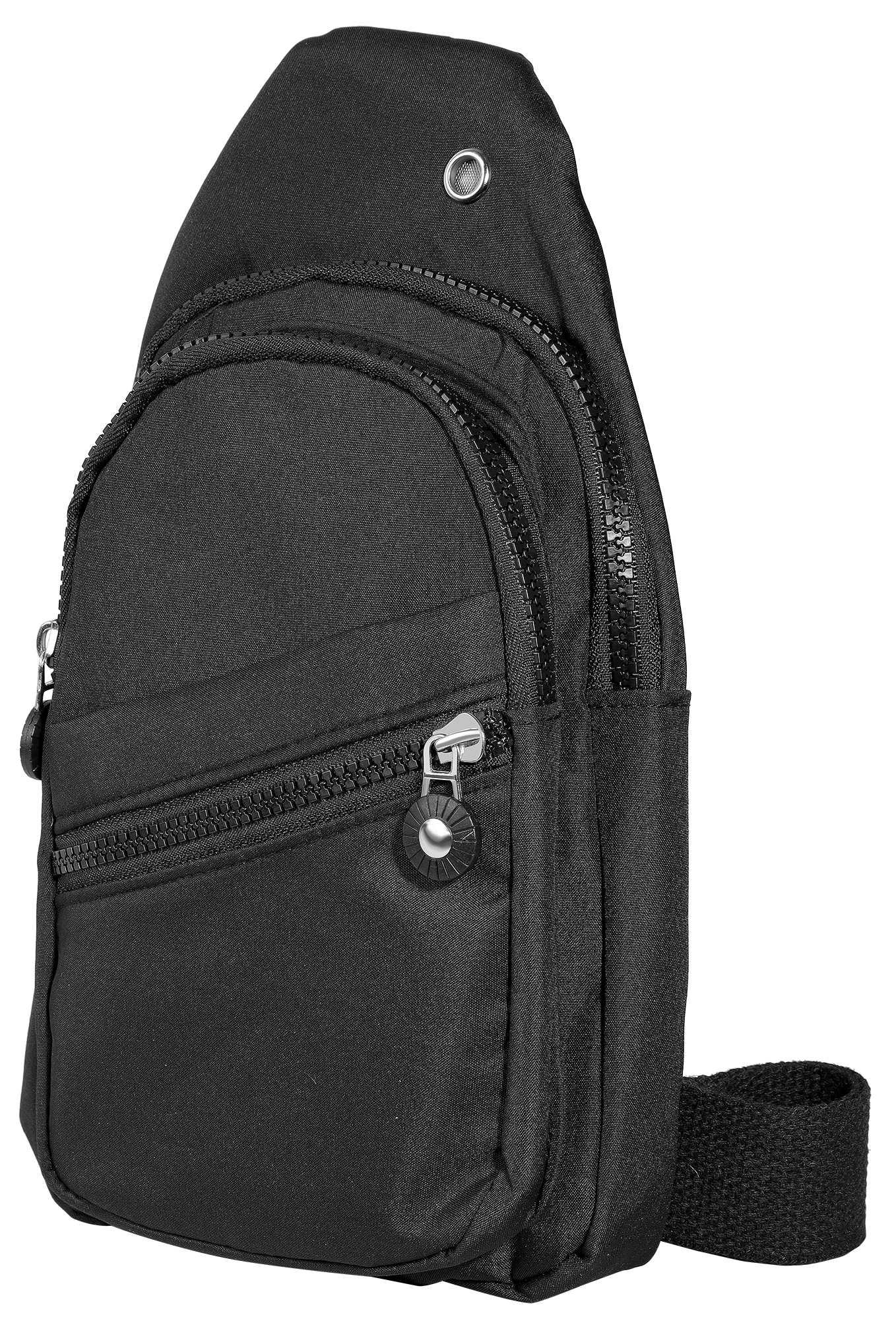 Brusttasche/ Cross Body Bag, Textil mit verstellbarem Gurt, 4 Stück/Pack, schwarz