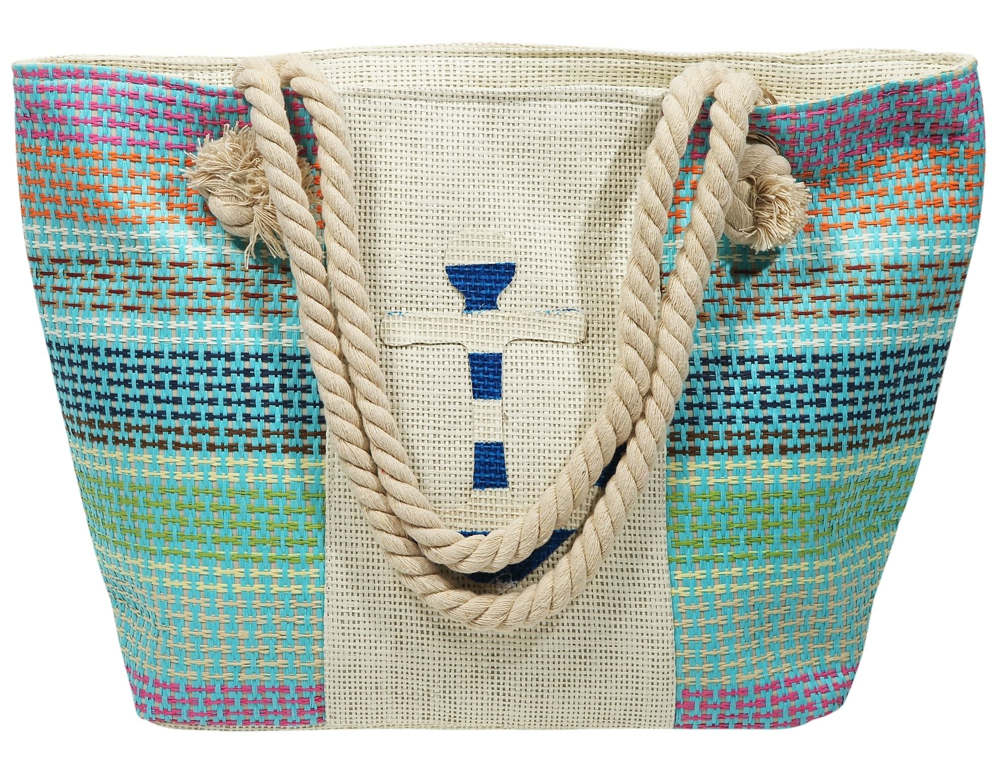 Strandtasche aus Bastfaser, maritim