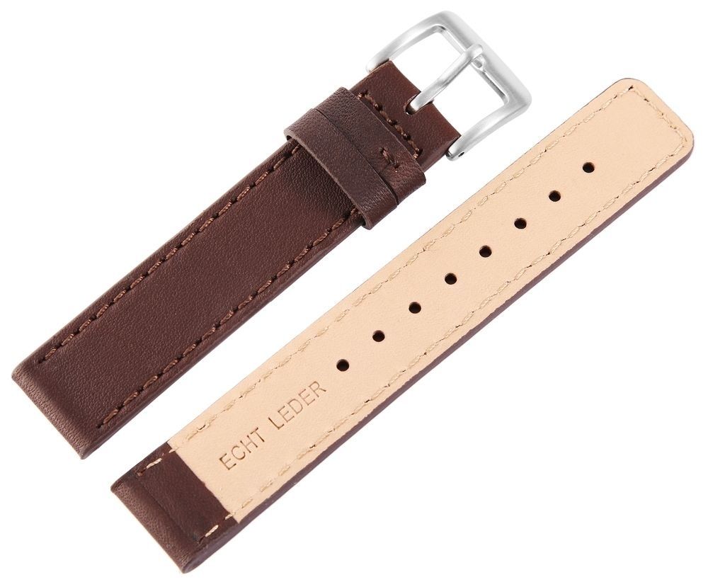 Echtleder-Uhrenarmband, braun, 18 mm