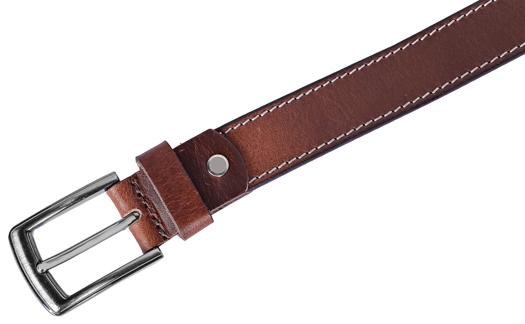 Leonardo Verrelli Echtleder Gürtel - Übergröße 120 cm/ 30 mm, braun, kürzbar