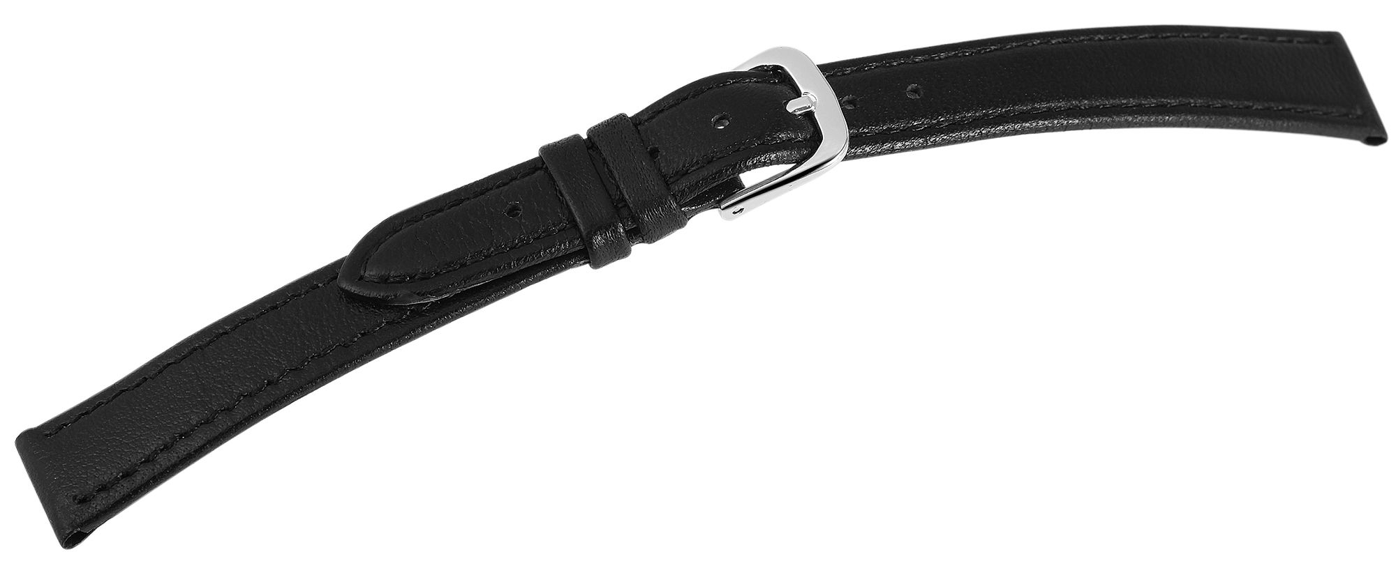 12er Set Echtleder-Uhrenarmband in schwarz, 12 mm